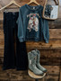 XOXO ART FWW "BOOTS BOOTS MORE BOOTS" SWEATSHIRT