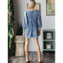 DENIM PLEATED ROMPER 