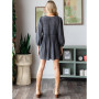 DENIM PLEATED ROMPER 