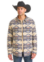 R&R MEN LONG SLEEVE KHAKI AZTEC SHACKET