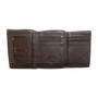 TRIFOLD ROUGHOUT WITH WHITE BOOT STITCHING WALLET 