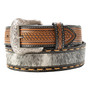 NOCONA BLACK AND WHITE CALF HAIR MENS BELT