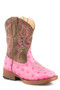 ROPER TODDLER PINK OSTRICH BOOTS 