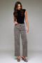 TIGER PRINT DENIM WIDE LEG PANT