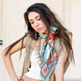 FRINGE SCARVES  NASHVILLE 35X35 IN CHAMBRAY