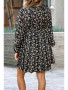 Floral Long Sleeve Frilly Babydoll Mini Dress