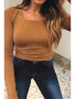 LDC CHESTNUT LONG SLEEVE FITTED TOP