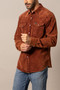 KIMES CATALINA CORD MENS LONG SLEEVE SNAP RUST