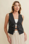 FRONT TIE DENIM VEST