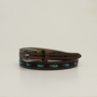 Turquoise Leather Laced Hatband 1/2 in