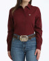 CINCH WOMENS BURGUNDY LONG SLEEVE BUTTON UP