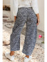 WOMENS ZEBRA STRIPED BARREL JEAN