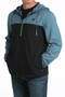 CINCH MENS BLUE COLOR BLOCK WINDBREAKER
