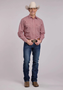 MENS ROPER RED FLORAL PRINT LONG SLEEVE 