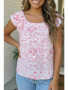 FLORAL RUFFLE TOP - PINK 
