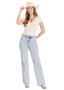 ROCK&ROLL WOMENS LIGHT WASH WIDE LEG JEAN
