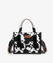 WRANGLER COW PRINT ROPE HANDLE TOTE BAG