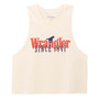 Wrangler® Graphic Festival Crop Tank – Egret – “Since 1947”