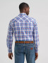 Wrangler Retro® Long Sleeve Shirt – Modern Fit, Blue/Red Plaid – 100% Cotton