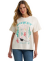 Wrangler Retro® Graphic Short Sleeve T-Shirt – Girlfriend Fit, Whisper White – 100% Cotton, Howdy Boot & Cactus Graphic
