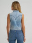 WRANGLER WOMENS SLEEVELESS DENIM SNAP SHIRT