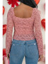 PINK LACE FLORAL DRAWSTRING TOP