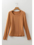 WOMENS SOLID SCOOP NECK LONG SLEEVE TOP 