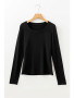 WOMENS SOLID SCOOP NECK LONG SLEEVE TOP 