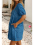 BLUE DENIM PUFF SLEEVE DRESS 