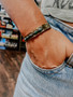 SOL BRASS/TURQ STAMPED CUFF 