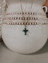 SOL BRASS/TURQ CROSS NECKLACE 