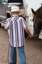 CINCH BOYS PEARL SNAP WHITE / BURGANDY SHORT SLEEVE