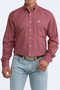 CINCH MENS PINK BUTTON UP LONG SLEEVE 