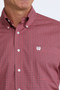 CINCH MENS PINK BUTTON UP LONG SLEEVE 