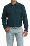 CINCH MENS DARK TEAL ARENA FLEX LONG SLEVE SNAP SHIRT