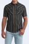 CINCH BLACK STRIPED CAMP SHIRT