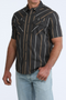 CINCH BLACK STRIPED CAMP SHIRT