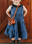 GIRLS DENIM RUFFLE DRESS