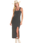 ROCK & ROLL RUCHED SIDE DRESS - BLACK
