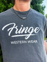 FRINGE GREY CROP TOP TEE