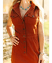 DENIM SLEEVELESS DRESS - CAMEL