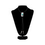 BLACK TURQUOISE AND SILVER RECTANGLE BOLO TIE 