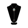 BLACK MUTLI FINISH TURQUOISE ROUND BOLO TIE 