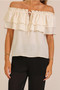 WOMENS CREAM OFF SHOULDER TOP