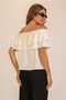 WOMENS CREAM OFF SHOULDER TOP