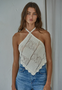 KNIT SWEATER HALTER TOP