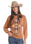 PANHANDLE SLIM WOMENS AZTEC CREW PULLOVER