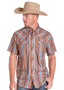 ROCK & ROLL MENS TEK NEUTRAL STRIPED SNAP SHORT SLEEVE