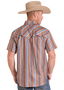 ROCK & ROLL MENS TEK NEUTRAL STRIPED SNAP SHORT SLEEVE