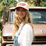 SO GOD MADE A FARMER TRUCKER HAT - RED